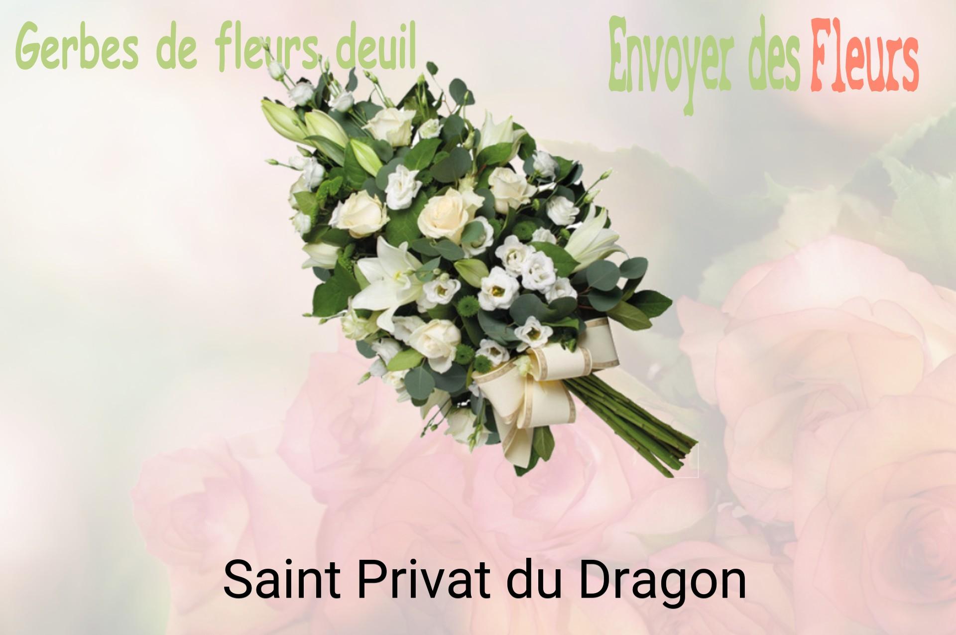 Gerbe de fleurs de deuil livrée à Saint-Privat-du-Dragon